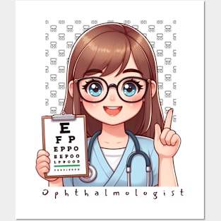 Cute Ophthalmologist lady,brafdesign Posters and Art